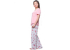 Fancy Womens Summer Nightwear Ladies Viscose Knit Long Pant with Chest Pocket