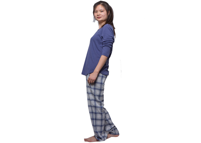 Classical Soft Fabric Stripped Pajamas Nightwear Long Sleeve And Long Pant Sleepwear